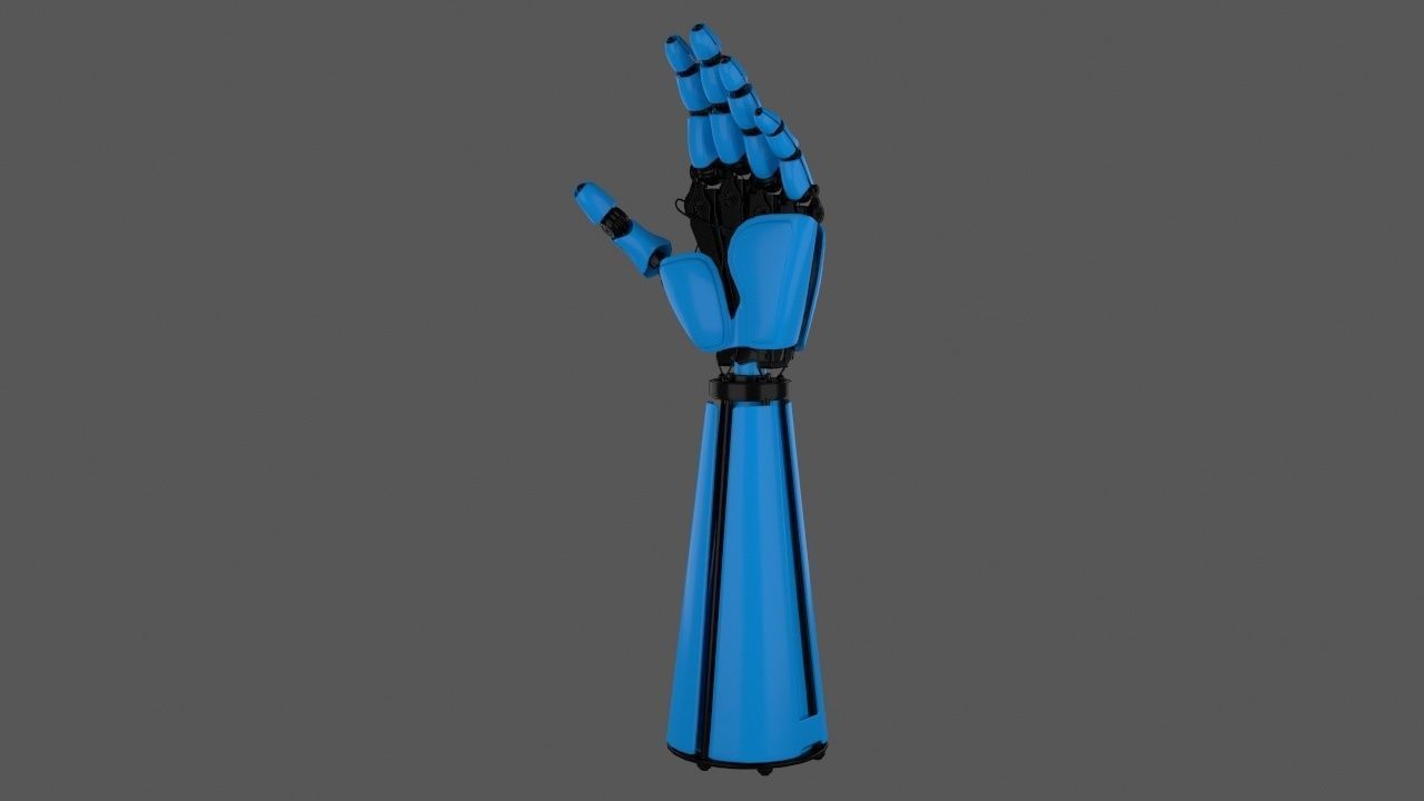 Robot Hand  Low-poly 3D model_2