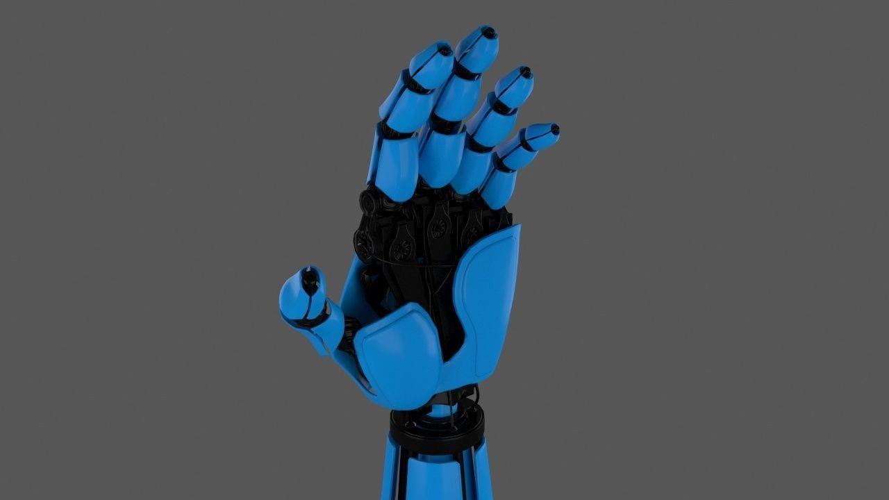 Robot Hand  Low-poly 3D model_8