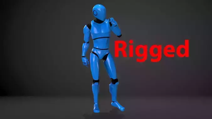 Male Robot Rigged Low-poly 3D model