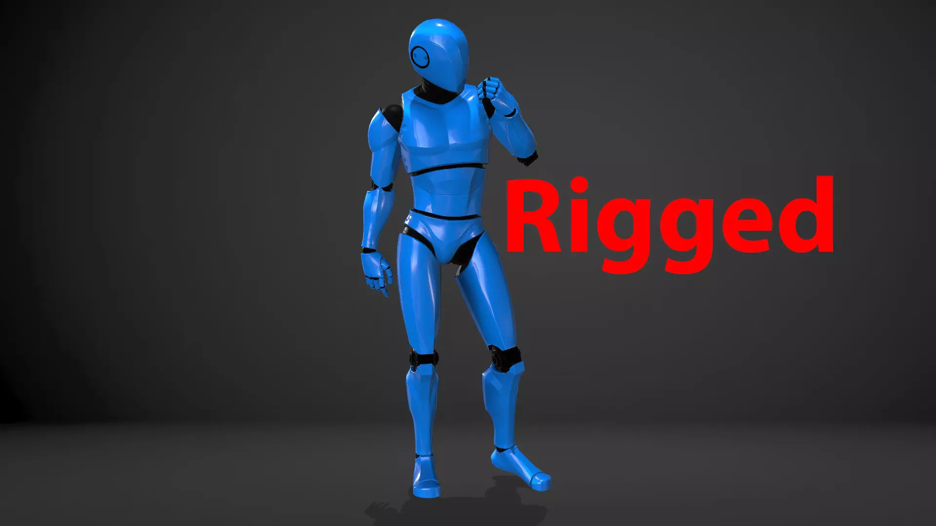 Male Robot Rigged Low-poly 3D model_0