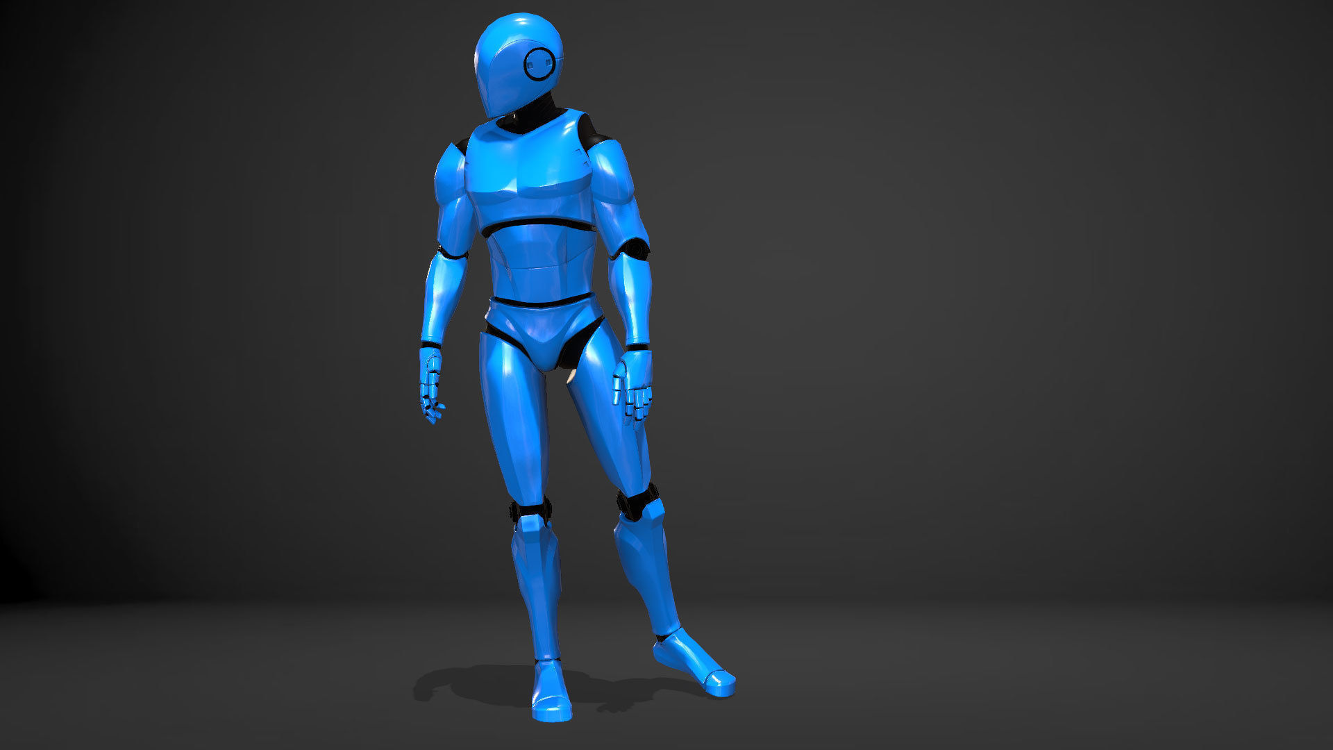 Male Robot Rigged Low-poly 3D model_2