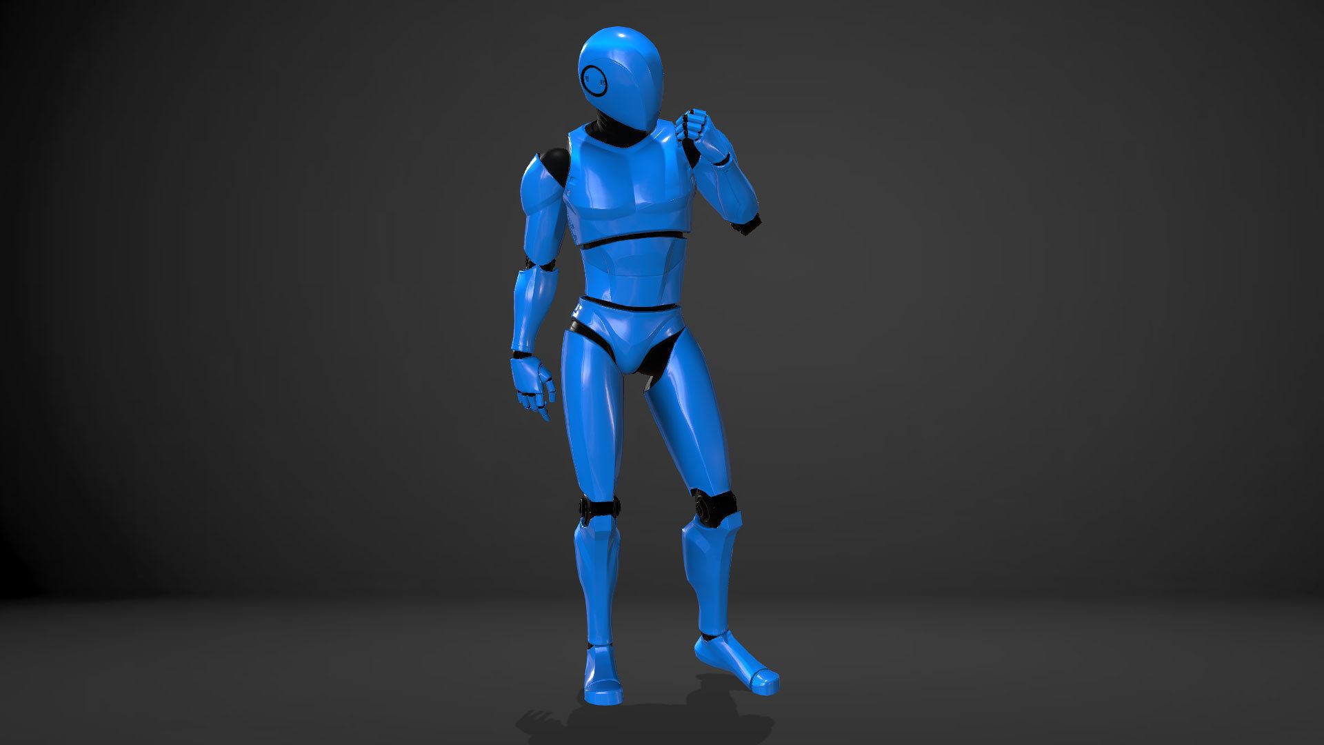 Male Robot Rigged Low-poly 3D model_5