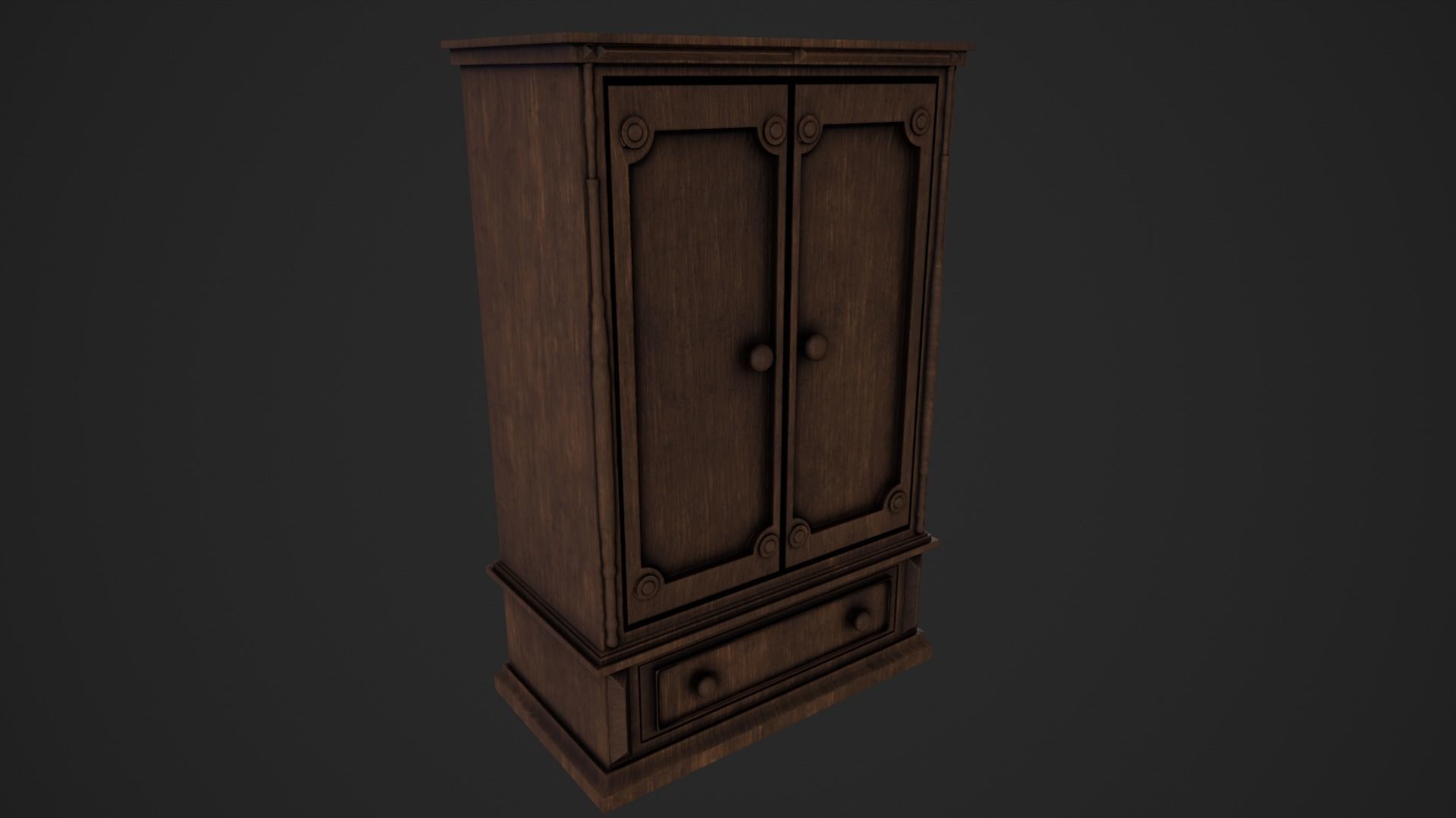 Cabinet V2 Low-poly 3D model_7