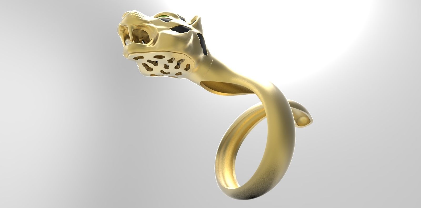 Tiger Head Ring 3D model_4