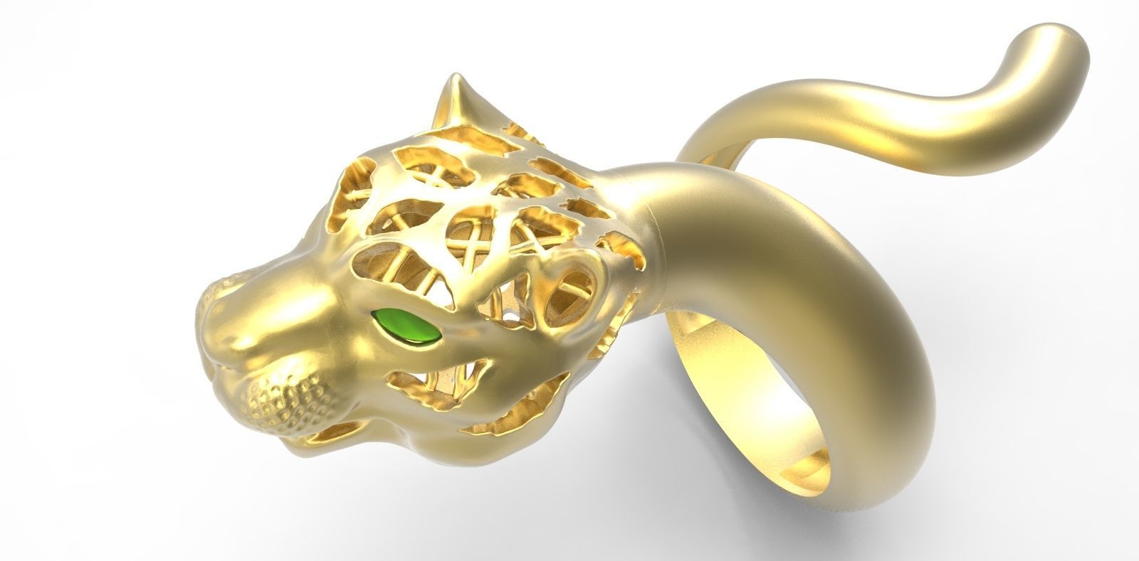 Tiger Head Ring 3D model_5