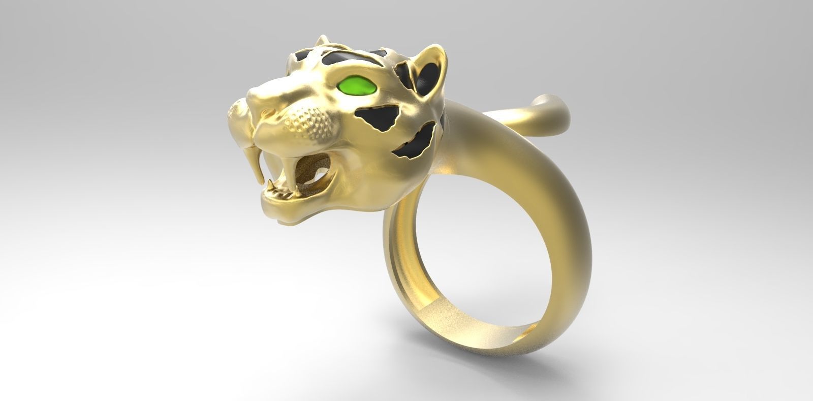 Tiger Head Ring 3D model_3