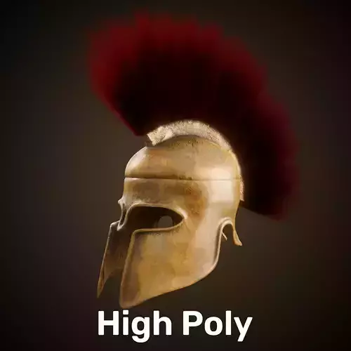 Ancient Greek Helmet Collection Low  High Poly