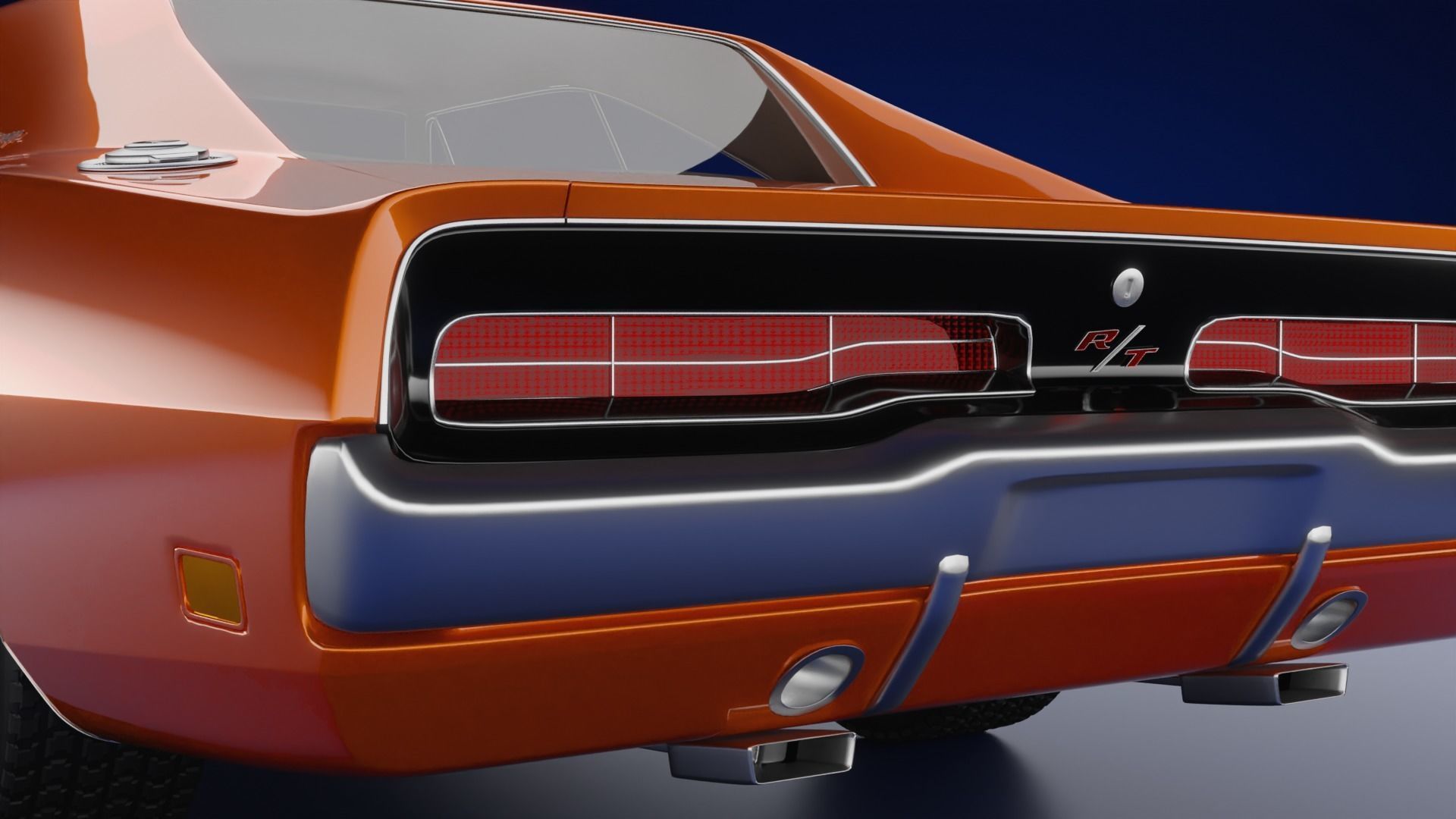 1969 Dodge Charger RT 3D model_4