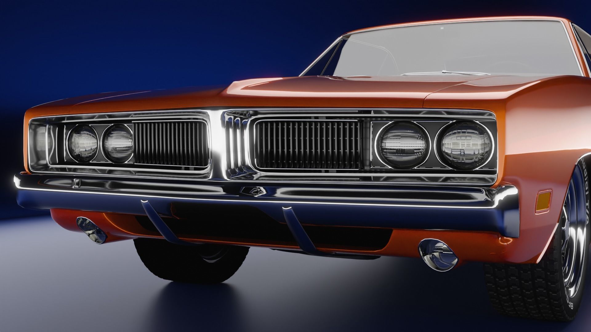 1969 Dodge Charger RT 3D model_2