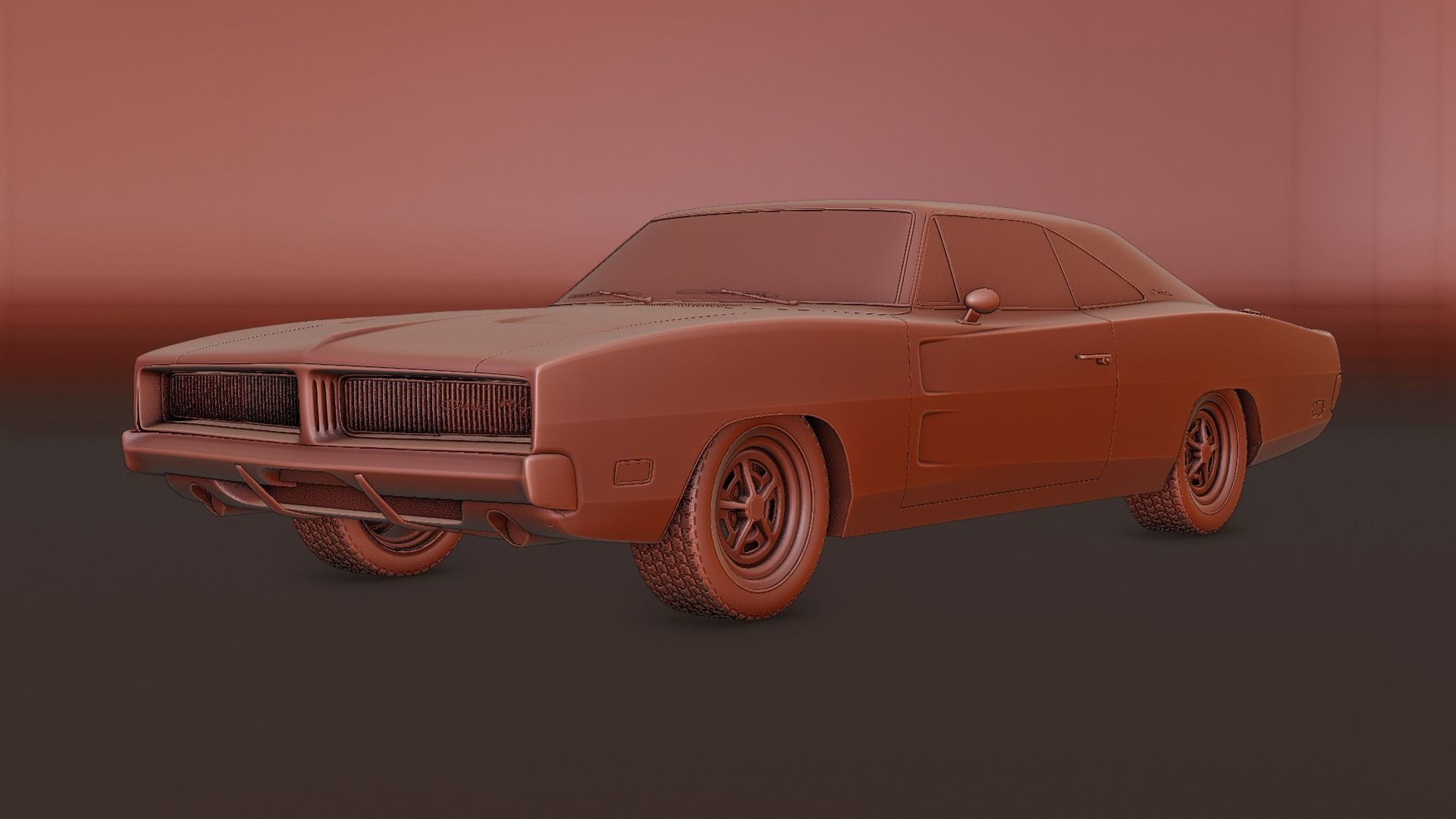1969 Dodge Charger RT 3D model_8
