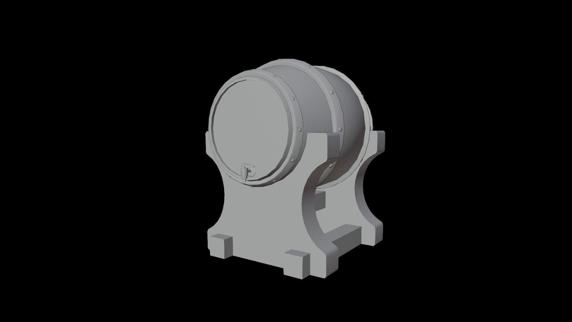 Ale Cask Low-poly 3D model_17