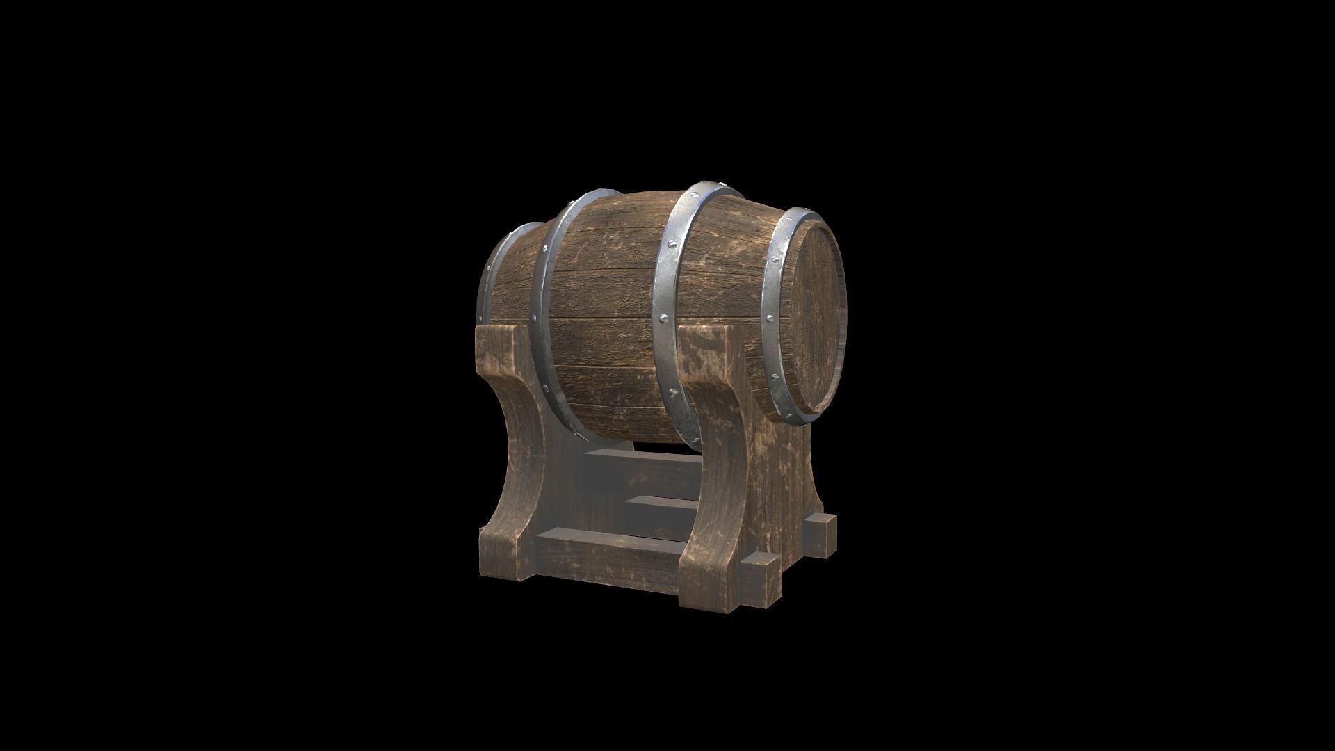 Ale Cask Low-poly 3D model_8