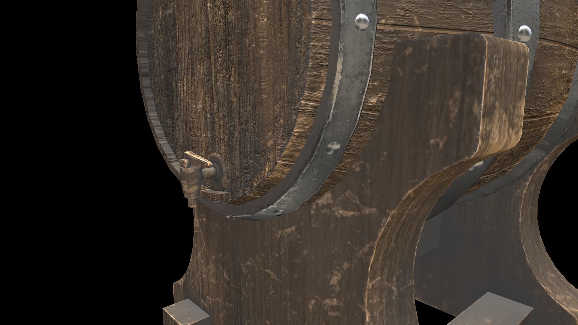 Ale Cask Low-poly 3D model_14