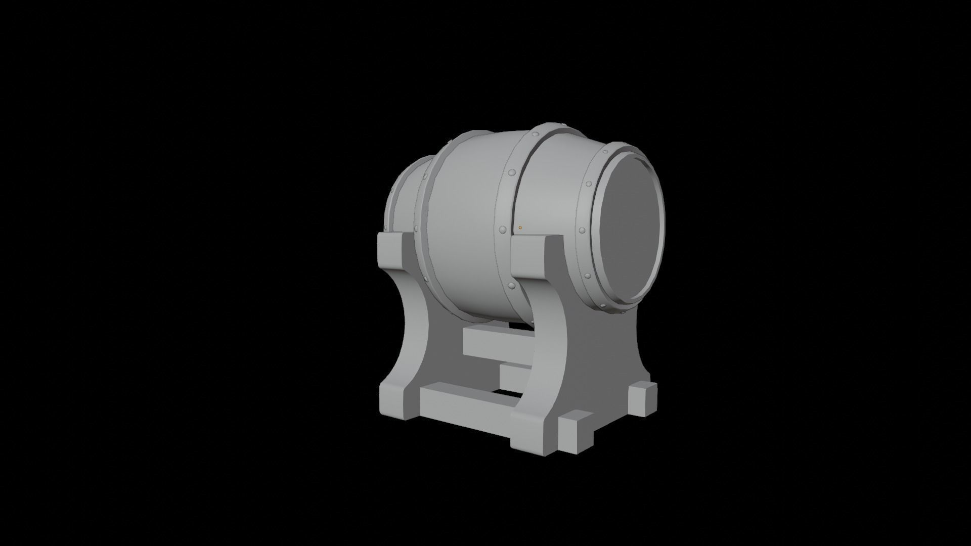 Ale Cask Low-poly 3D model_16