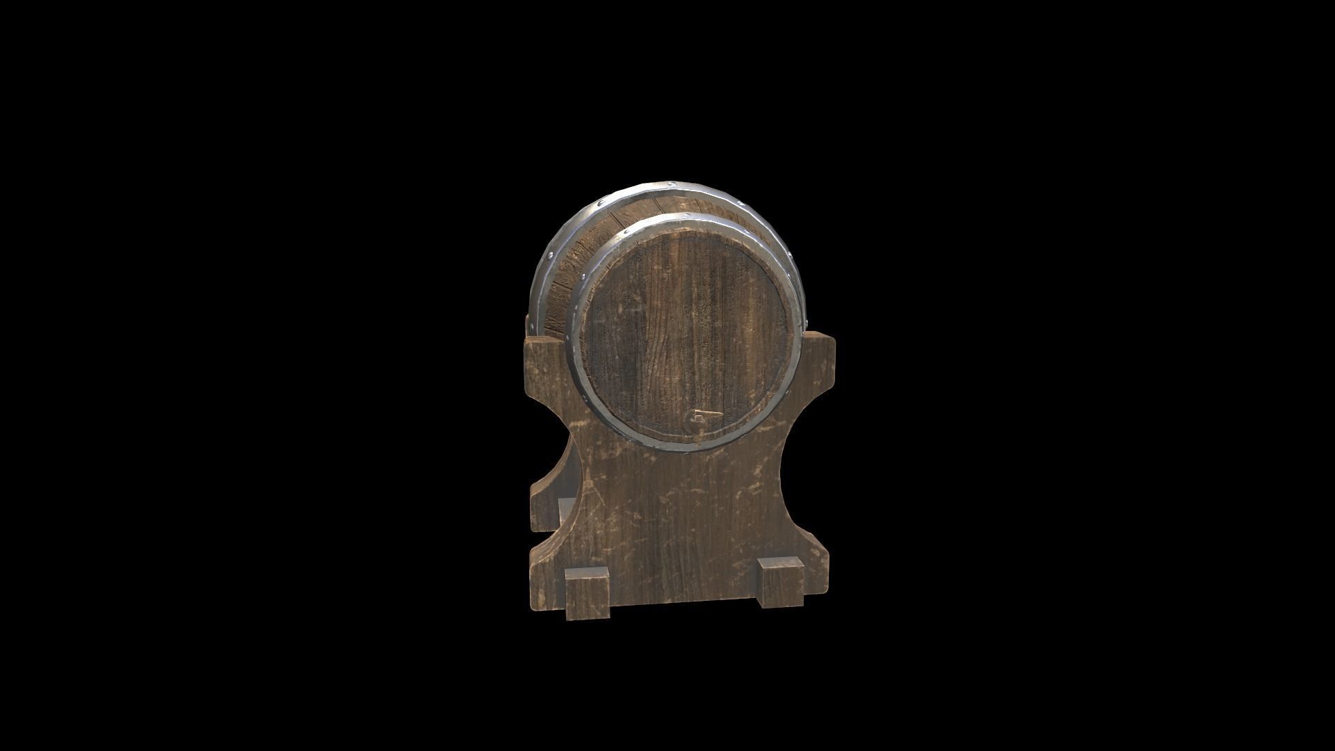 Ale Cask Low-poly 3D model_7