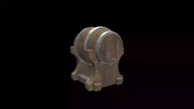 Ale Cask Low-poly 3D model