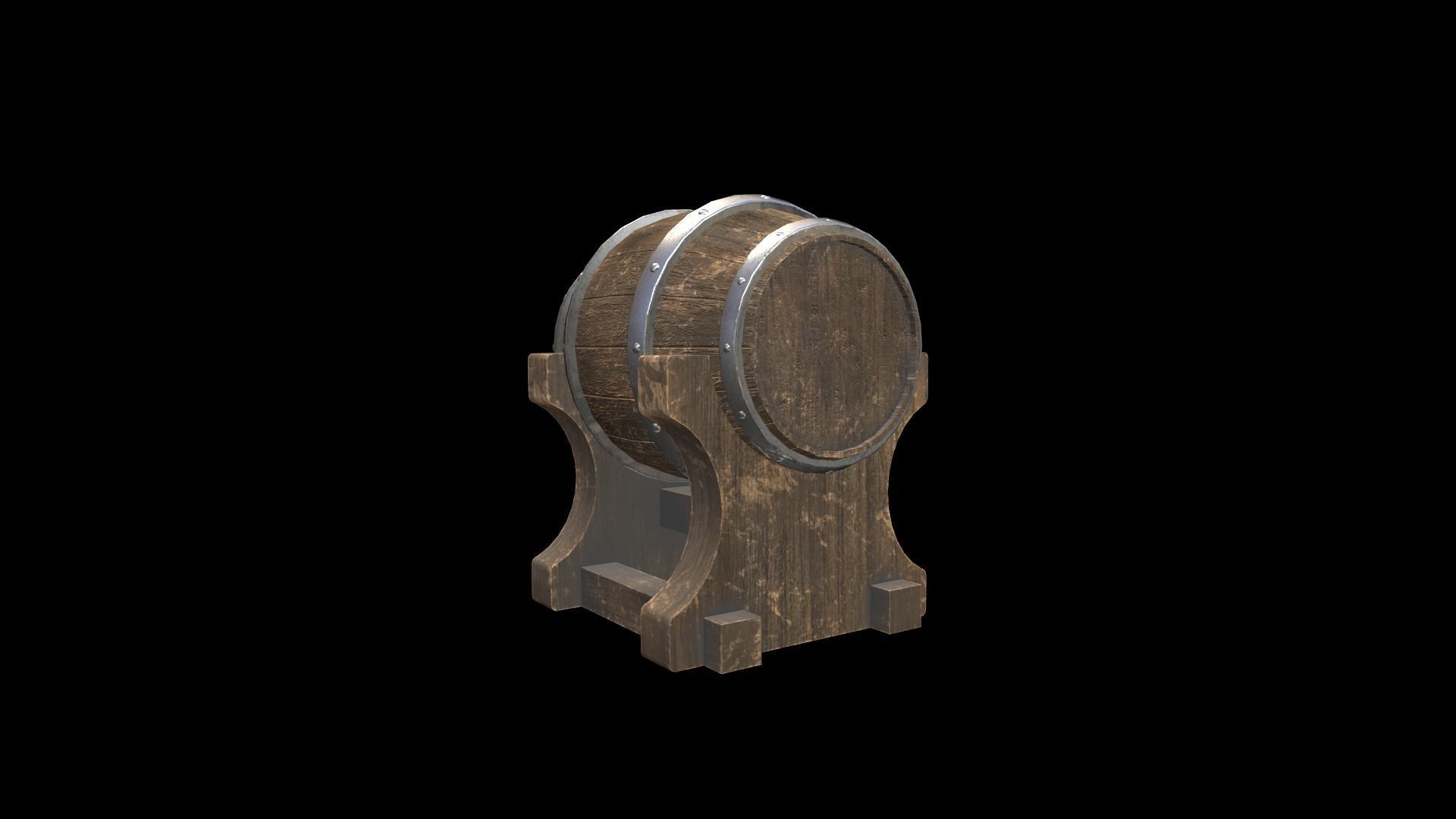 Ale Cask Low-poly 3D model_11