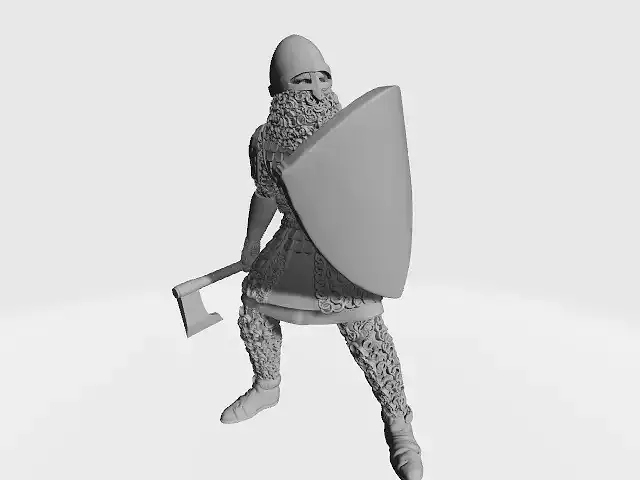 Medieval Russian heavy infantry with axe