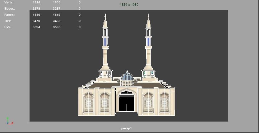 Mosque Low poly 3D Low-poly 3D model_14