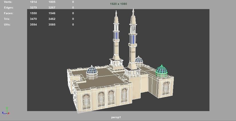 Mosque Low poly 3D Low-poly 3D model_13