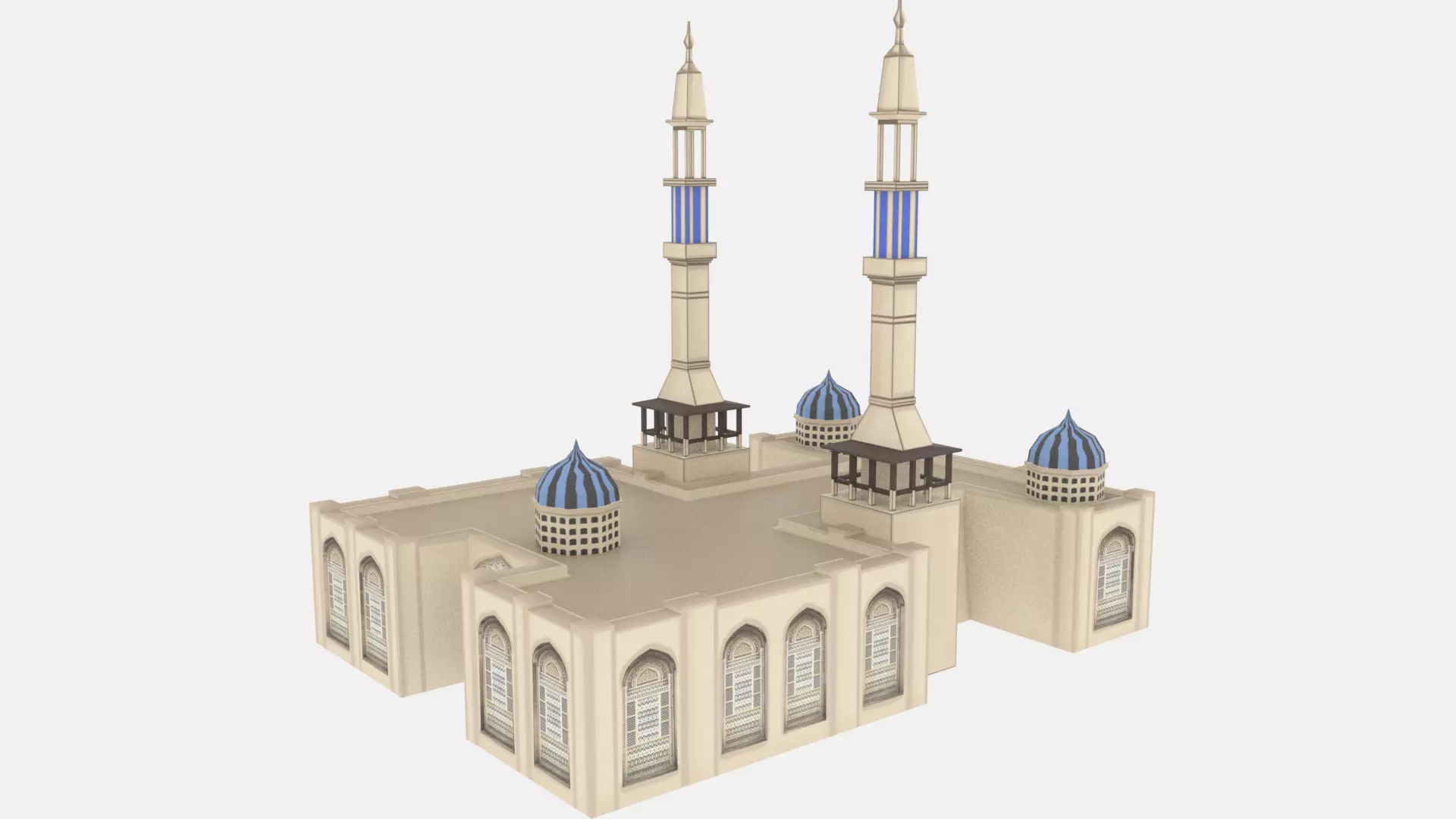 Mosque Low poly 3D Low-poly 3D model_0