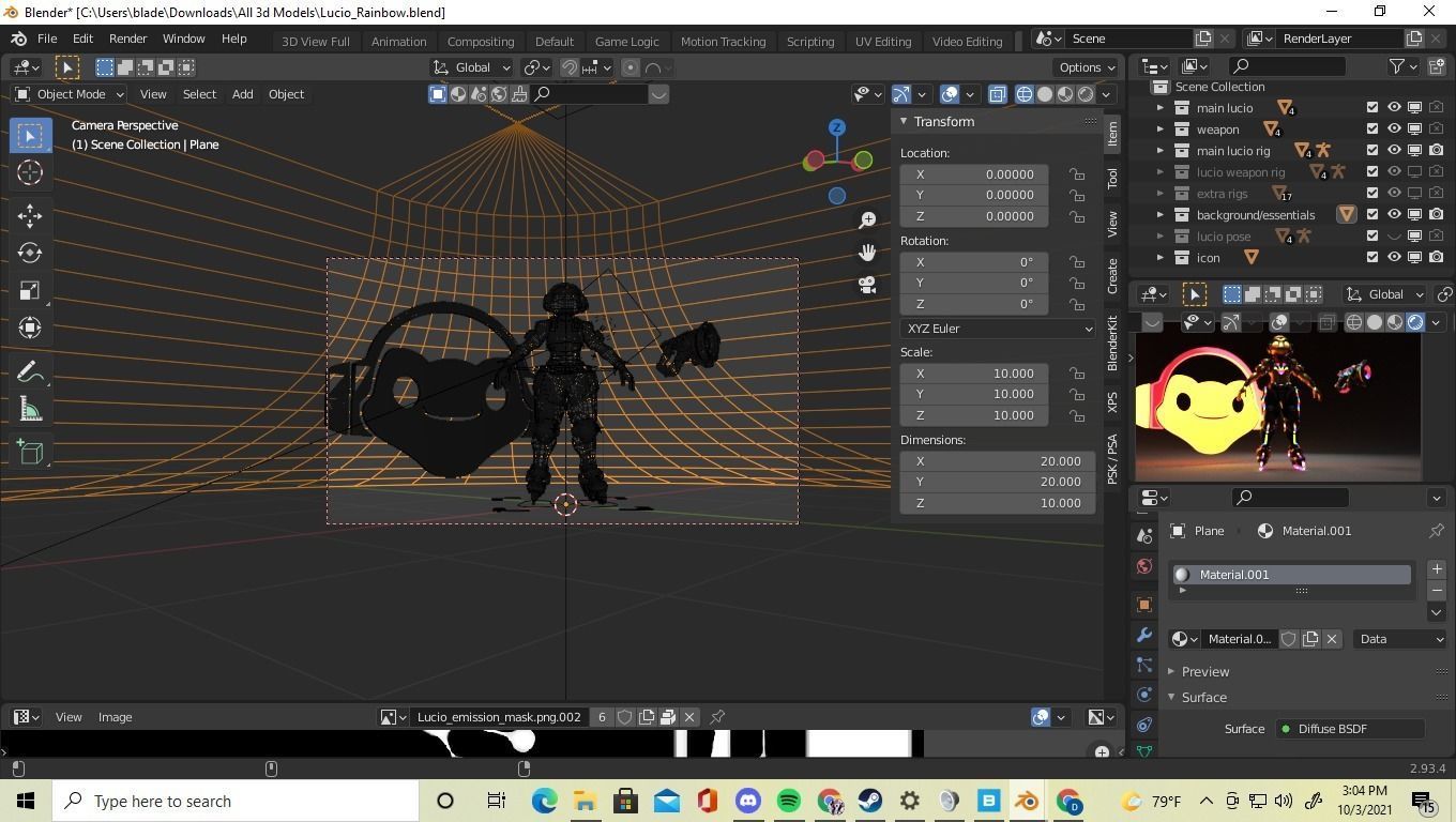 Custom Lucio skin RGB overwatch 3D model_2