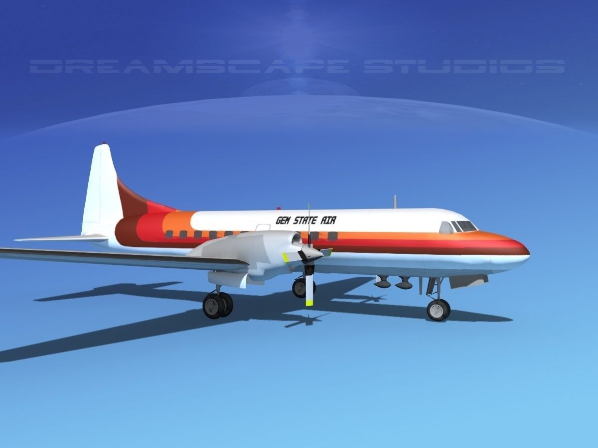 Convair CV-580 Gem State Air 3D model_3
