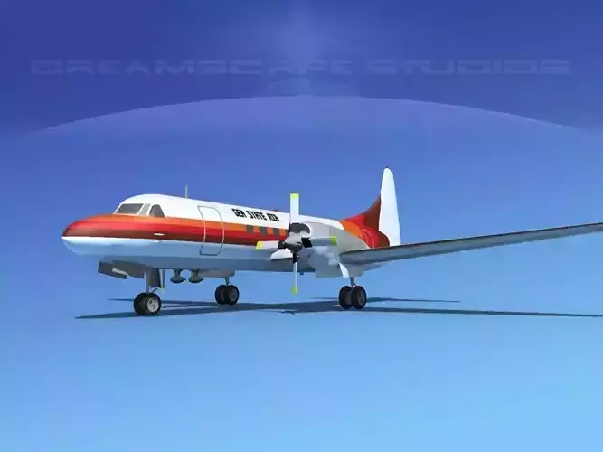 Convair CV-580 Gem State Air 3D model Convair CV-580 Gem State Air 3D model