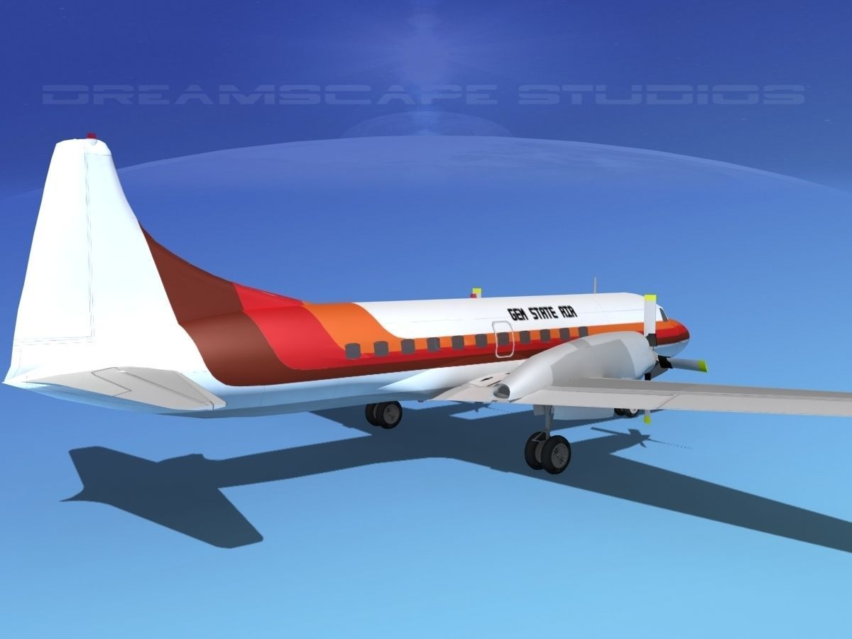 Convair CV-580 Gem State Air 3D model_5