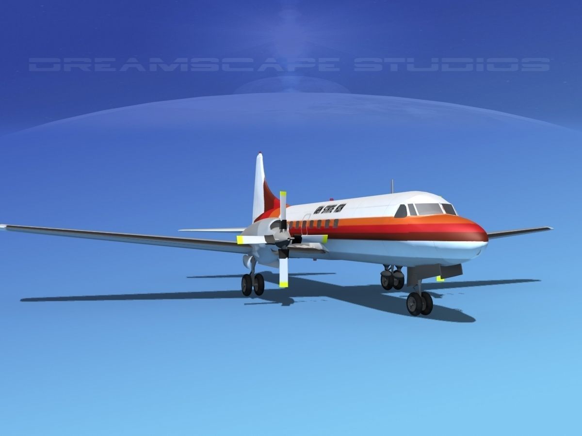 Convair CV-580 Gem State Air 3D model_2
