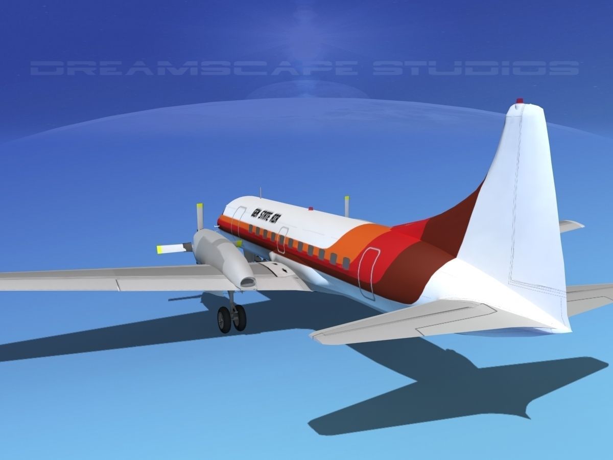Convair CV-580 Gem State Air 3D model_7
