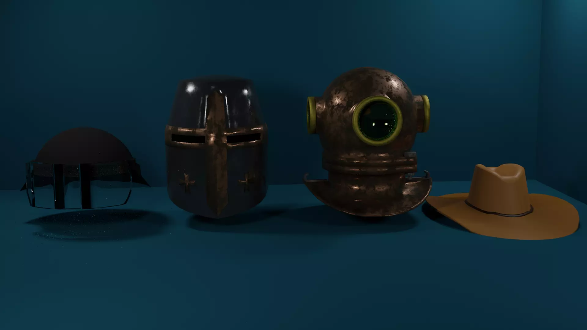 Hats pack Low-poly 3D model_0