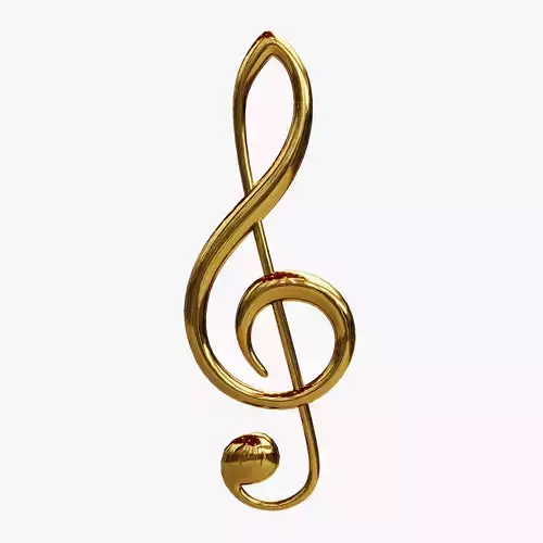 Music clef 3D model