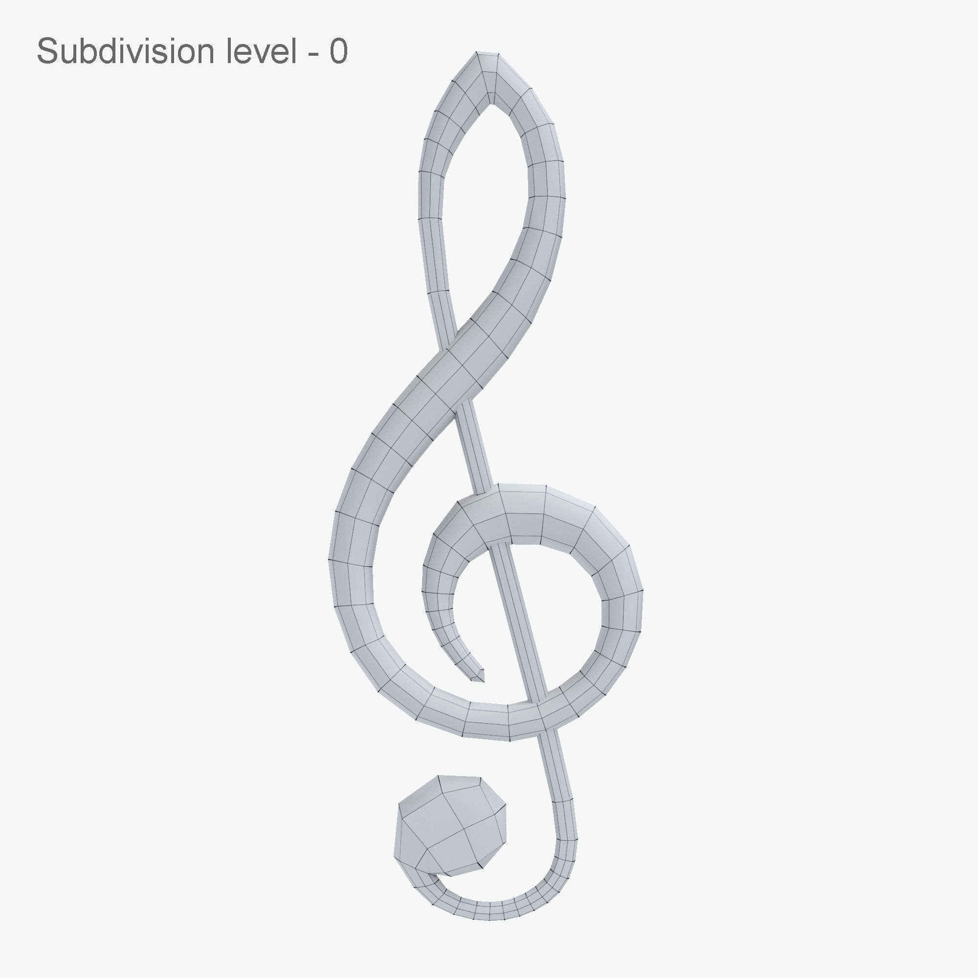 Music clef 3D model_6