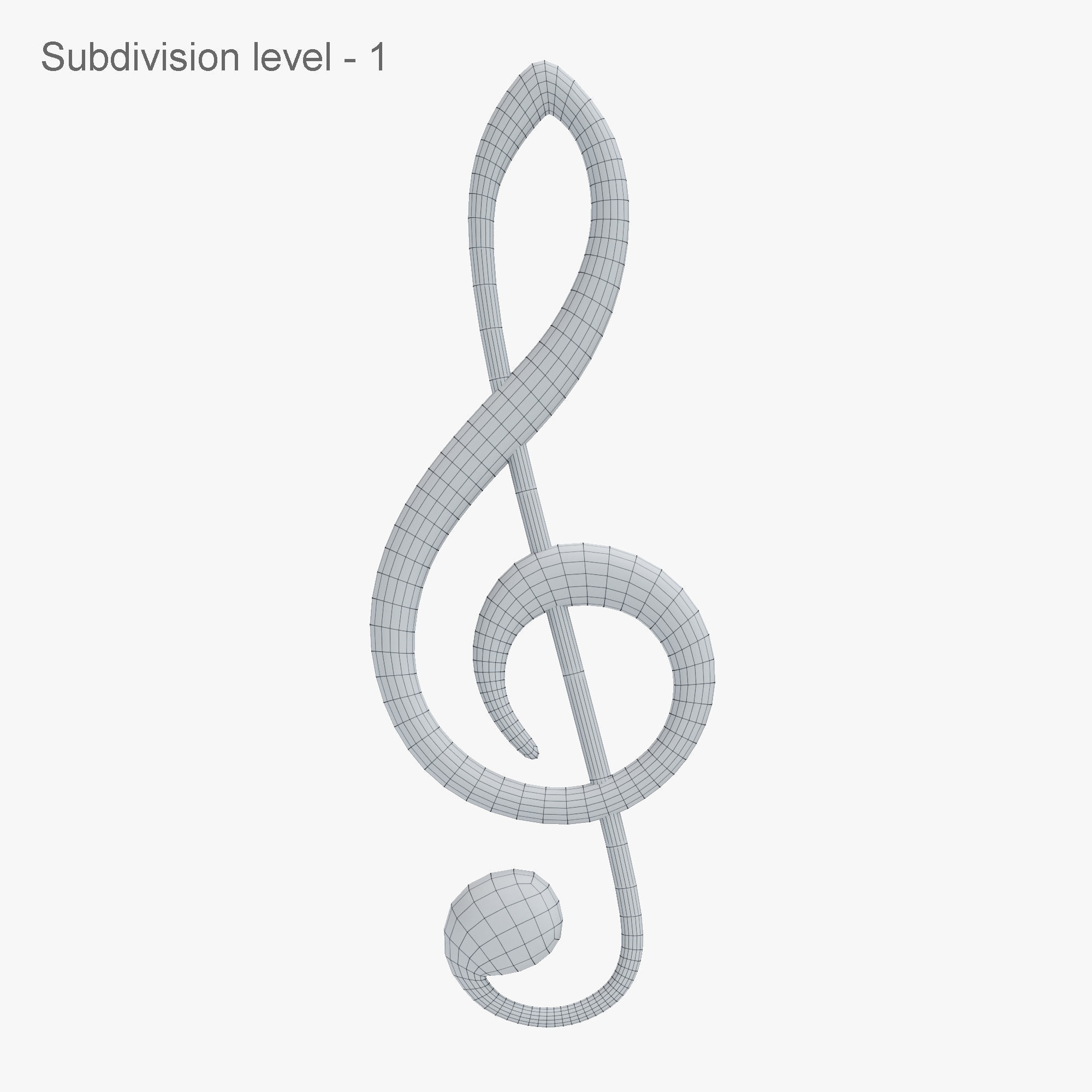 Music clef 3D model_7