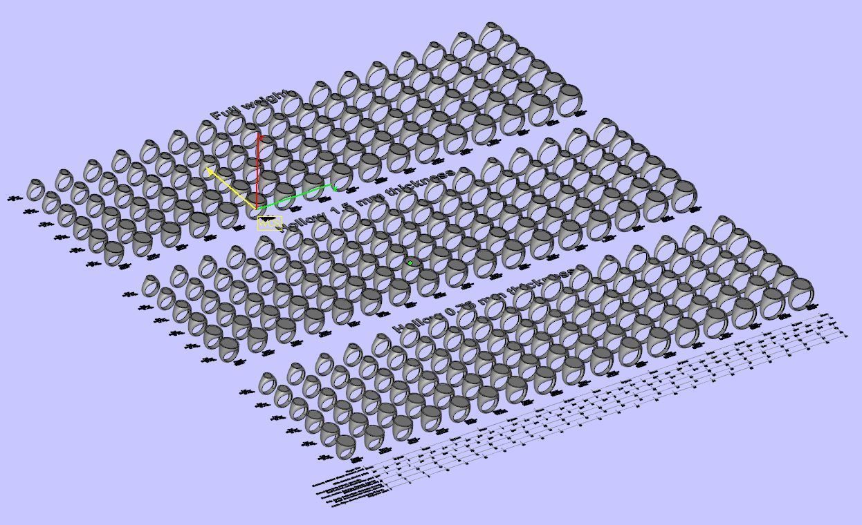 Signet rings set ELLIPSE top 3D print model_13