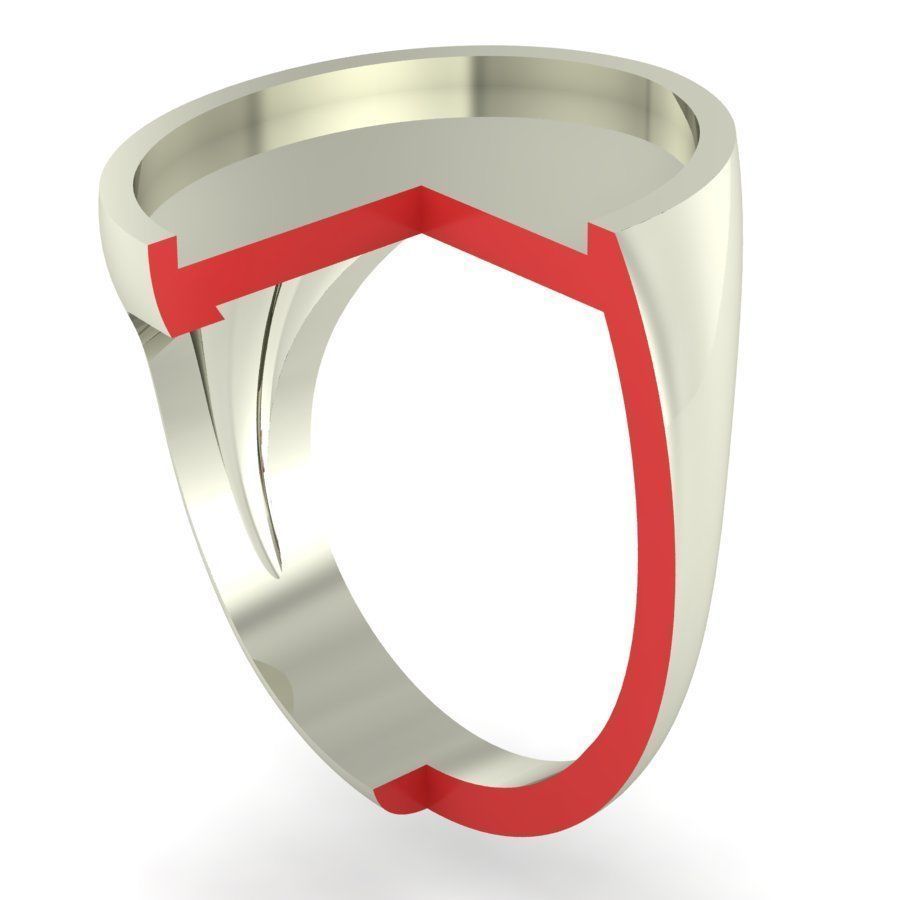 Signet rings set ELLIPSE top 3D print model_8