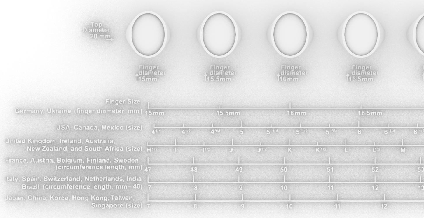 Signet rings set ELLIPSE top 3D print model_2