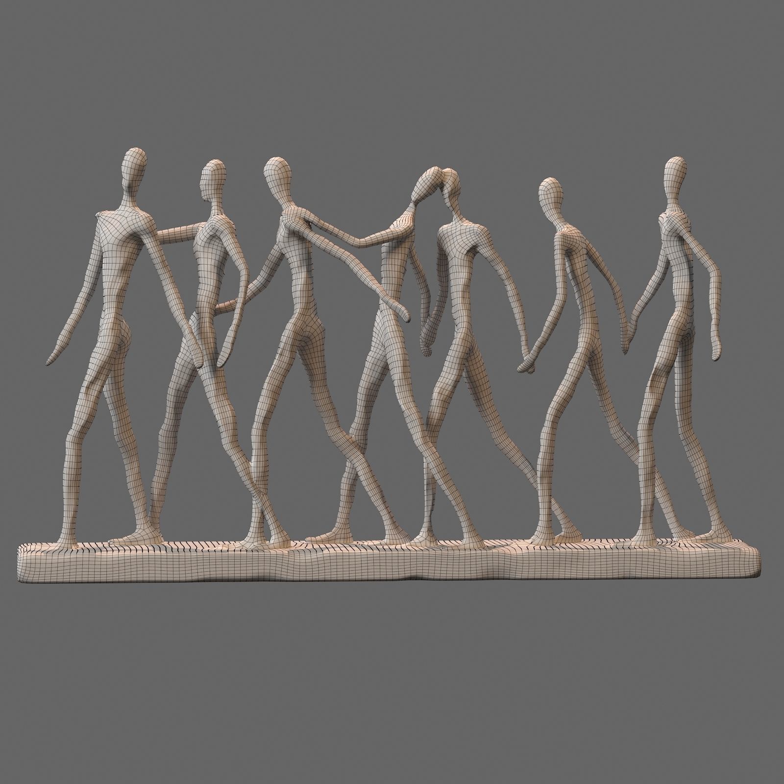 Abstract Family Camaraderie Decorative Showpiece Ornament 3D model_5