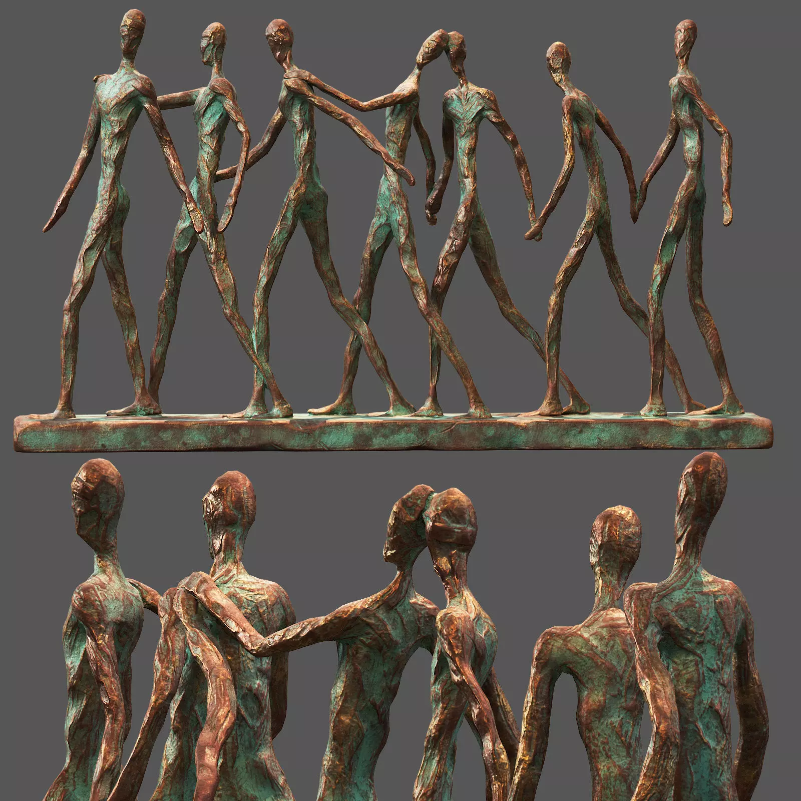 Abstract Family Camaraderie Decorative Showpiece Ornament 3D model_0