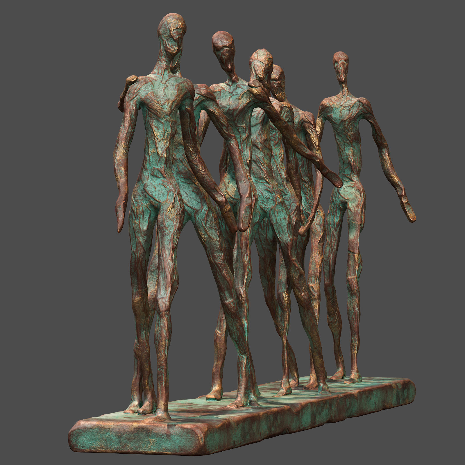 Abstract Family Camaraderie Decorative Showpiece Ornament 3D model_3