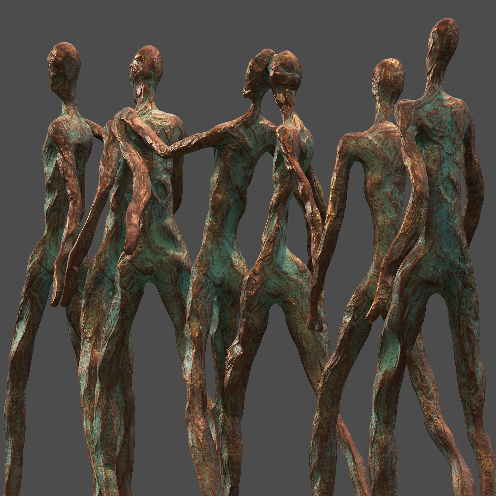 Abstract Family Camaraderie Decorative Showpiece Ornament 3D model_1