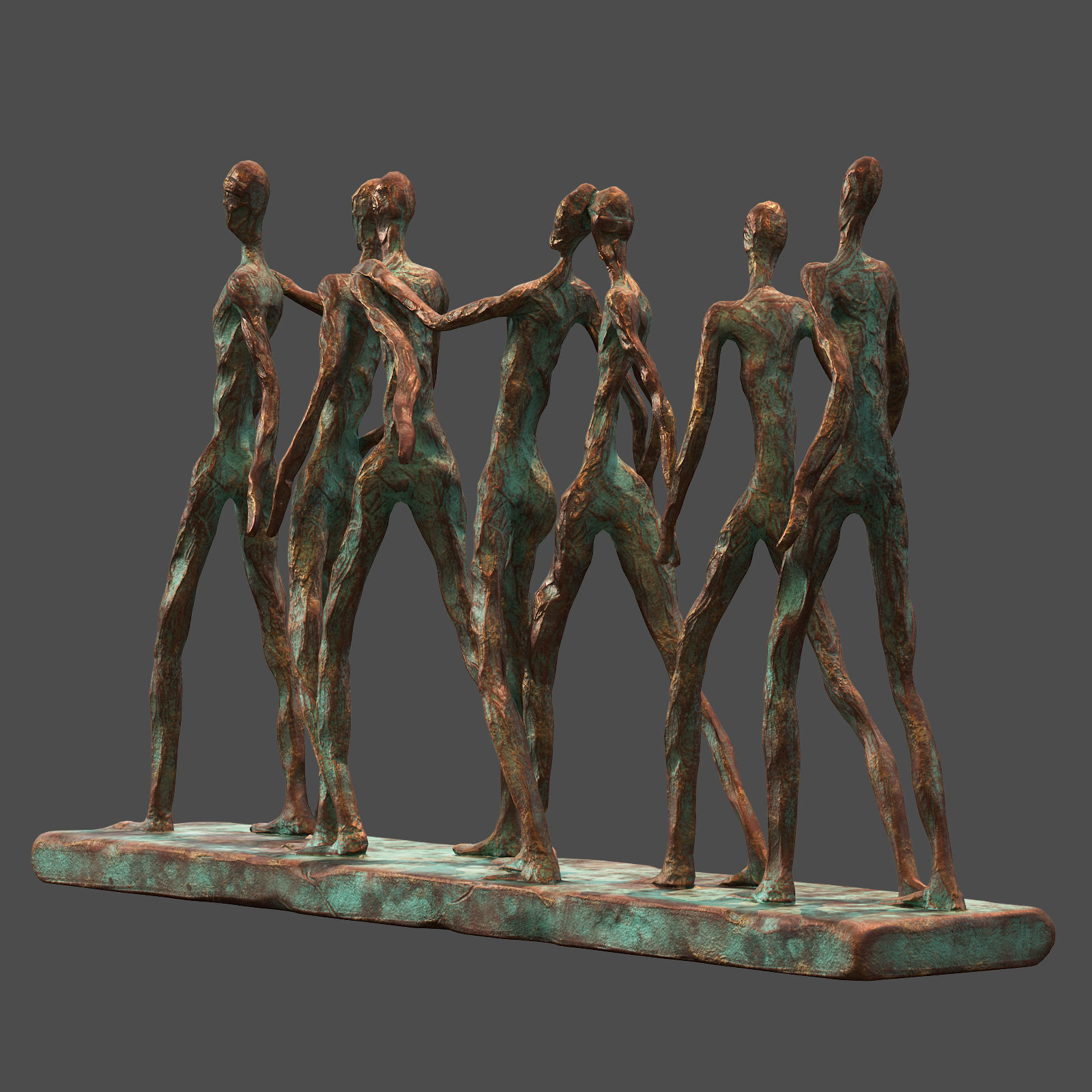 Abstract Family Camaraderie Decorative Showpiece Ornament 3D model_4