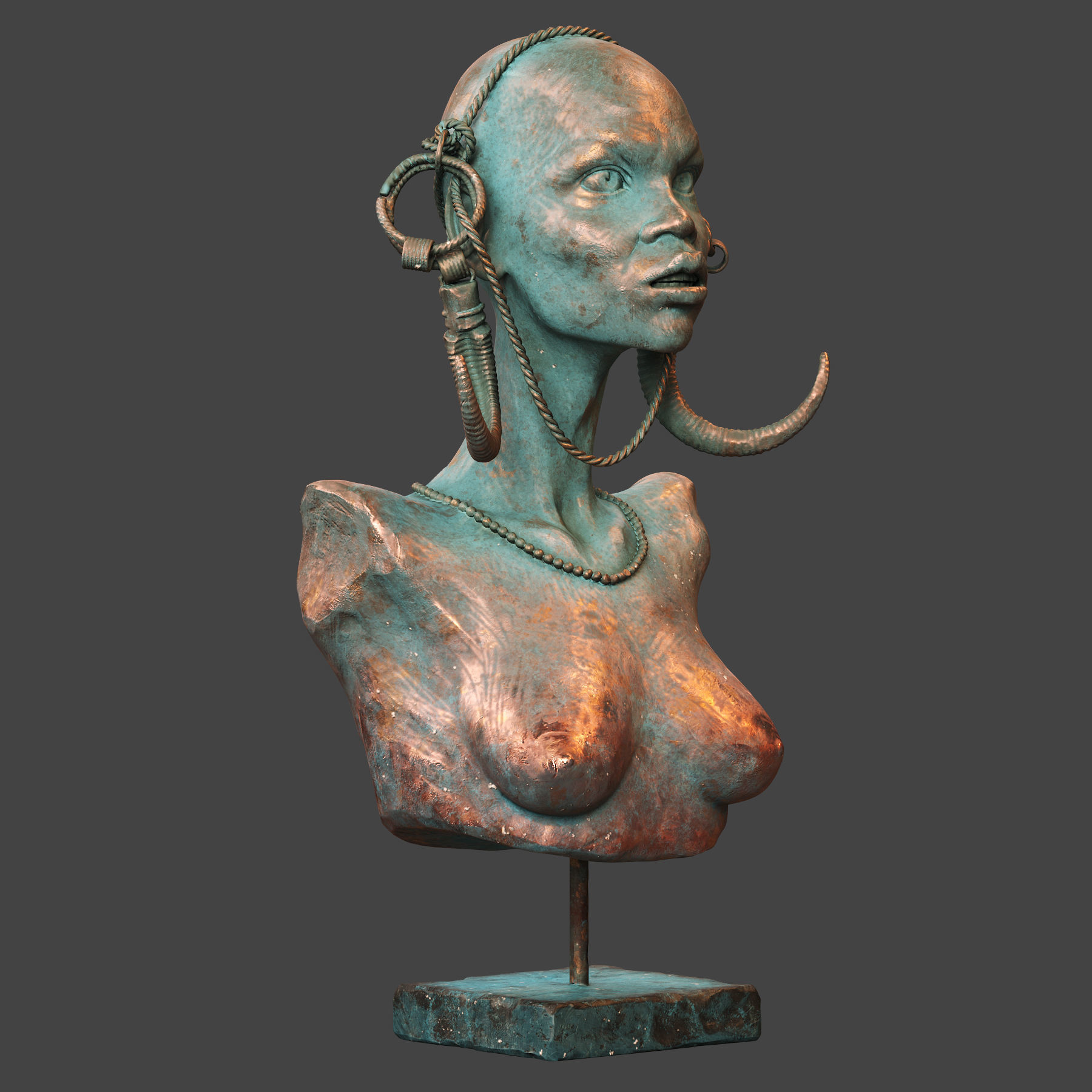 Mursi Woman 3D model_2