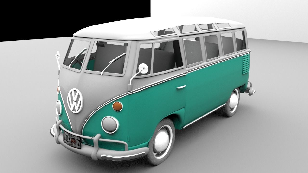 Volkswagen Samba T1 Bus 3D Model Low-poly 3D model Low-poly 3D model_4