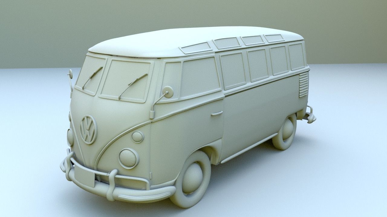 Volkswagen Samba T1 Bus 3D Model Low-poly 3D model Low-poly 3D model_12