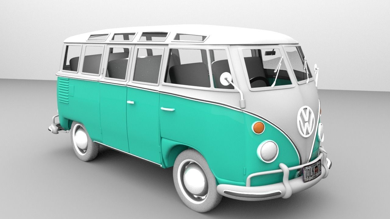 Volkswagen Samba T1 Bus 3D Model Low-poly 3D model Low-poly 3D model_6