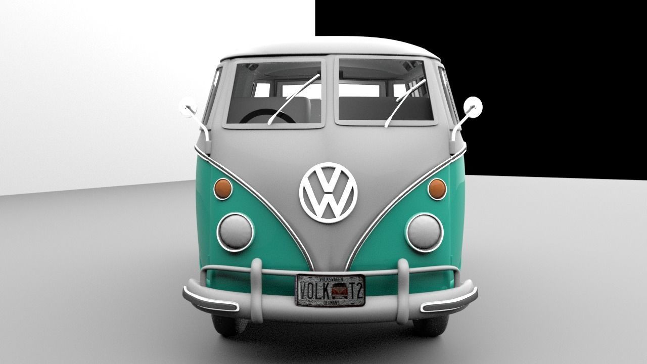 Volkswagen Samba T1 Bus 3D Model Low-poly 3D model Low-poly 3D model_1