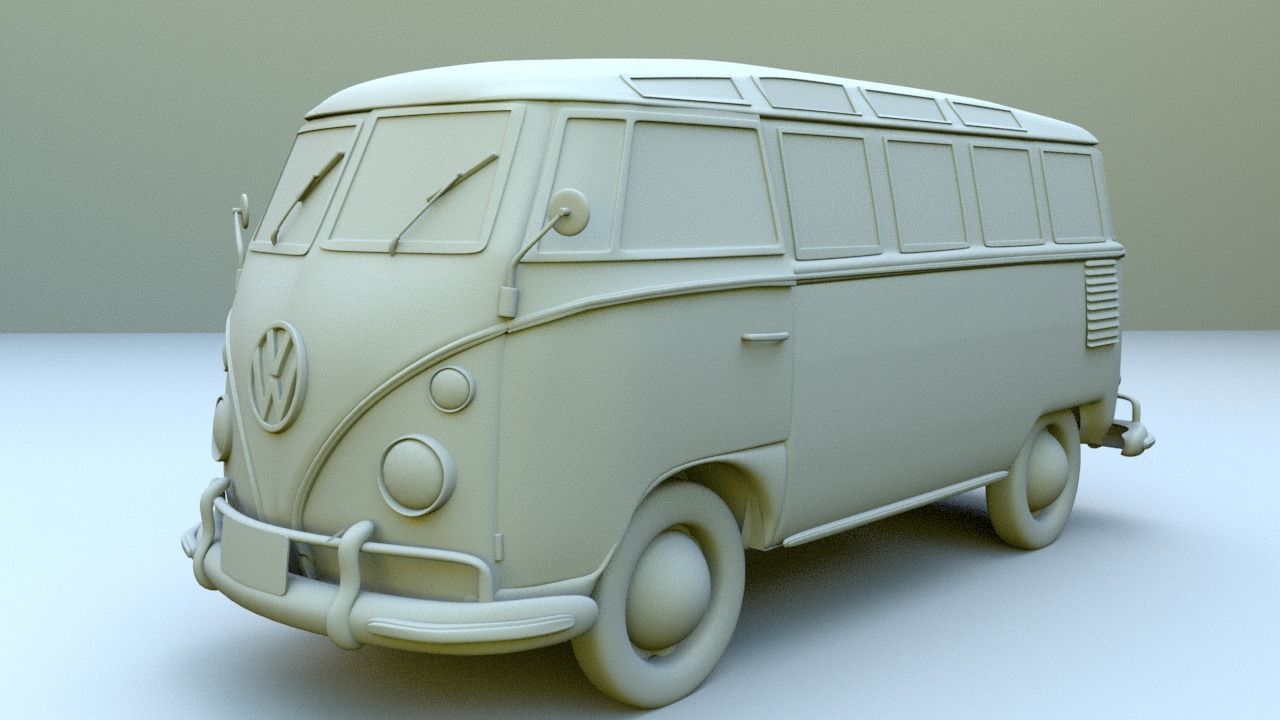 Volkswagen Samba T1 Bus 3D Model Low-poly 3D model Low-poly 3D model_9