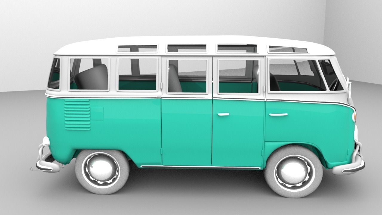 Volkswagen Samba T1 Bus 3D Model Low-poly 3D model Low-poly 3D model_2